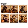 Clean Paint Free Art Set Halloween Faux Pearl Painting Kit, Puppy Ghost 3D Craft Unique Handmade Gift Idea for Adults Beginners, Home Wall Decor, DIY