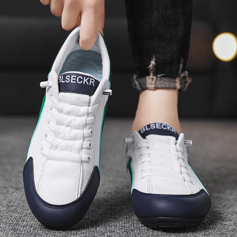 Men's Lightweight Breathable Slip-On Sneakers - Spring/Autumn Style, Color Block Design