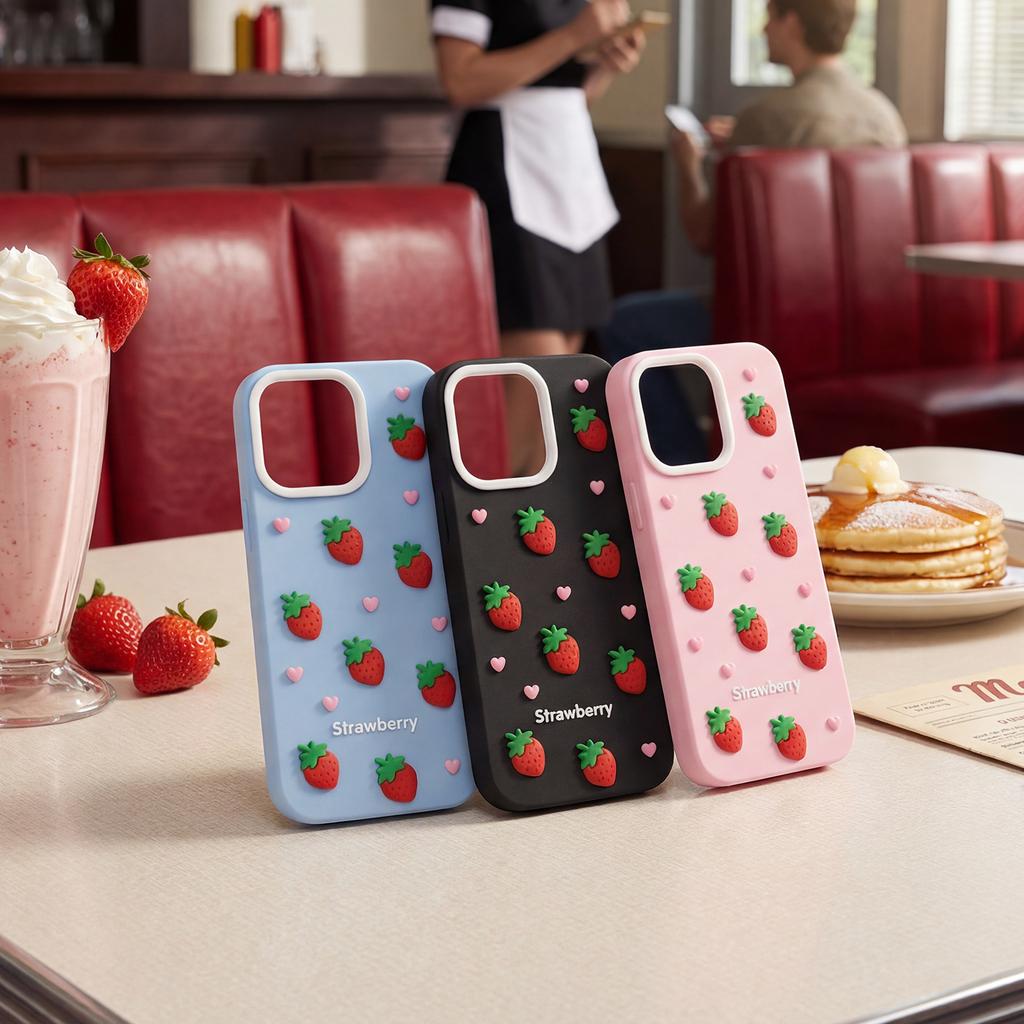 Nakładka Strawberry Do Iphone 17 Pro Max 6,9'' Niebieska
