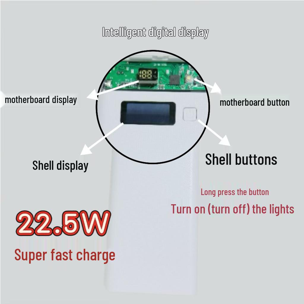 Solderless 8-Cell 18650 Power Bank Shell DIY Kit - Quick Charge Version