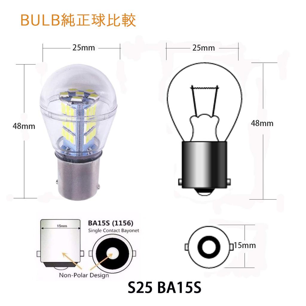 HooMoo S25 LED Single Reverse Lamp Genuine Bulb Size White