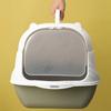 Totally Enclosed Cat Litter Box Large Pet Cat Toilet Detachable Litter Pan Anti-Splash Dog Toilet Pet Bedpans with Litter Shovel