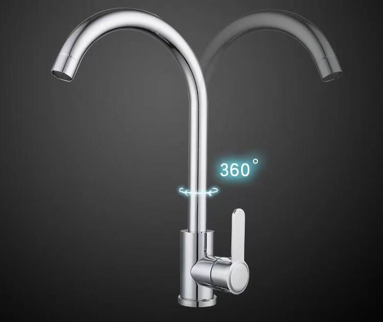 Modern Single Handle Chrome Stainless Steel Kitchen Faucet Pull-Down Spray Single Hole Deck Mounted Ceramic Valve Dining/Kitchen