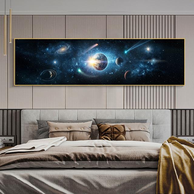 Solar System Canvas Painting Wall Art Planet Paintings Space Astronaut Posters Prints for Living Room Decor Bedside Art Cuadros