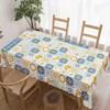 Mediterranean Pattern Rectangle Table Cloth for Table Decor Kitchen Dining Waterproof Reusable Tablecloth for Tables Dining Room