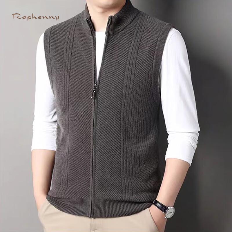 

Raphenny Men s Stand-Collar Wool Vest XL