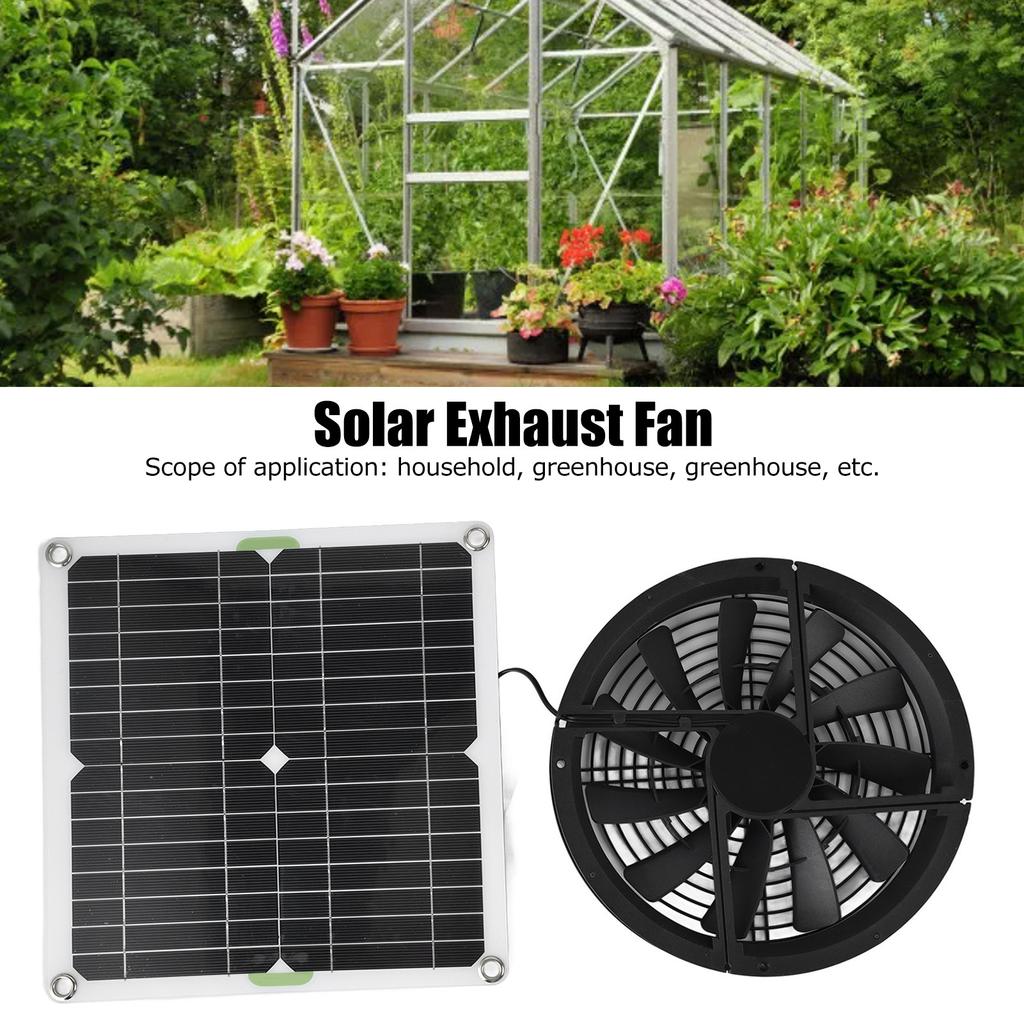 Solar Panel Powered Charger Fan Kit 100W 12V Solar Exhaust Fan with Panel for Chicken Coop Greenhouse Chicken Coop Shed 4