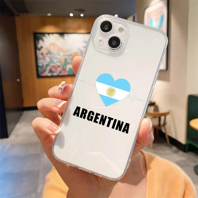Argentina Soccer 10 Clothing Transparent Phone Case For iPhone 18 14 13 12 Mini 11 Pro Max XS X XR SE 7 8 Plus Straight Edge Cover