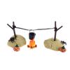 1Set 1:12 Puppenhaus Miniatur Halloween Horror Dekor Spielzeug Fledermaus Schädel Kopf Besen Spinne Kürbis Kopf Zauberbuch Ornament Diy Spielzeug