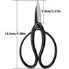 7.3-Inch Black Bonsai Scissors - Carbon Steel Home Gardening Pruners for Branch Pruning, Flower Arrangement & Plant Care