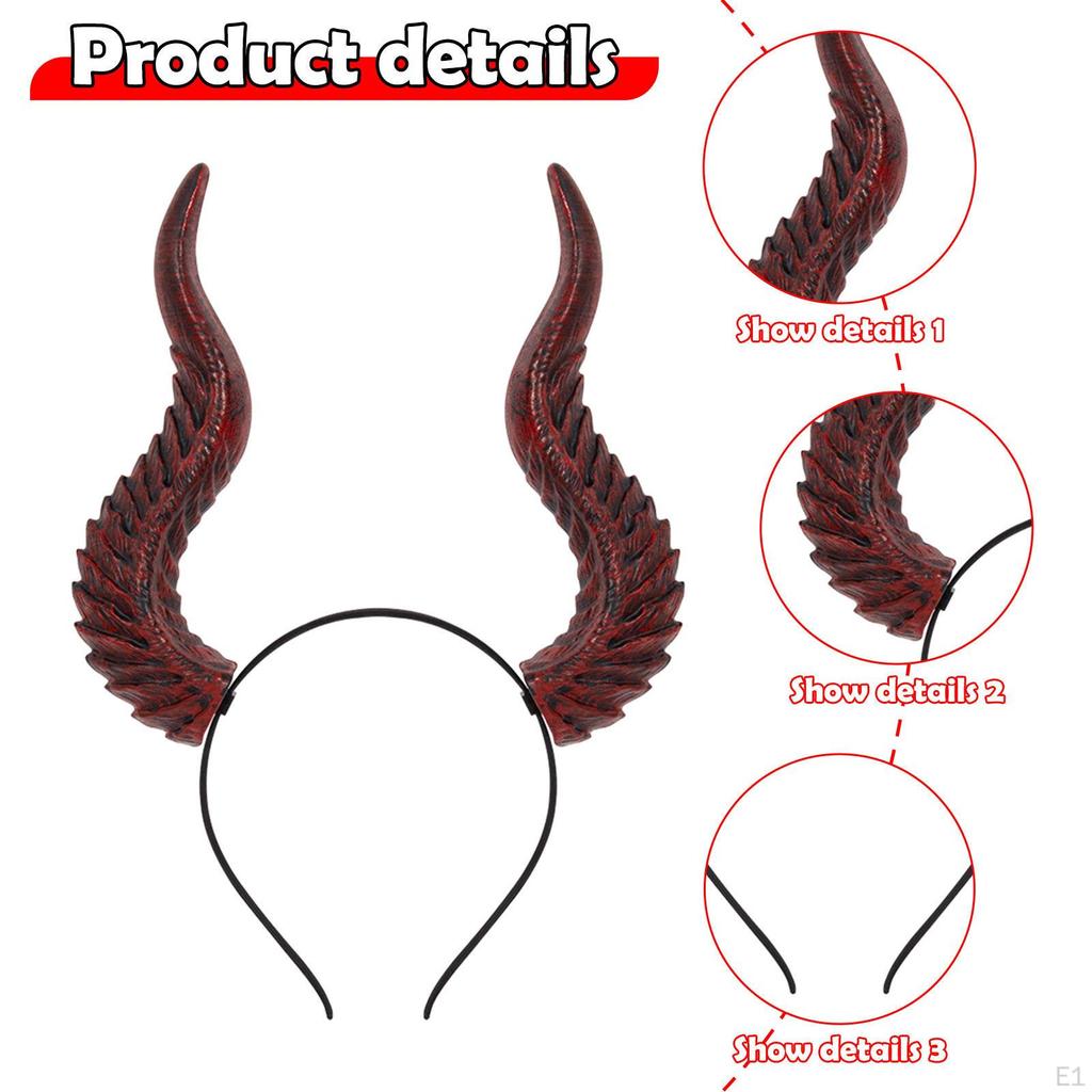 Dámská čelenka s ďábelskými rohy Halloweenská čelenka do vlasů pro sezónní festivalové trhy