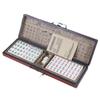 Antique Mahjong Mini Travel Set with Leather Case and Gift Instructions