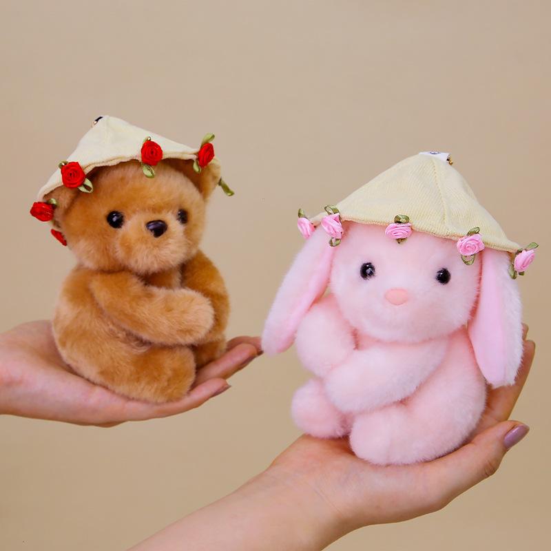 Snot Bear Rose Bouquet Bear Table with Doll Rose Rabbit Doll Bear Plush Toy Valentine's Day Gift