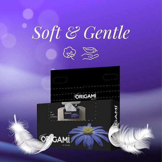 Origami 2-lagige Auto-Taschentuchbox | Gesichtstücher - 4er-Pack (100 Tücher pro Box, 400 Blatt)