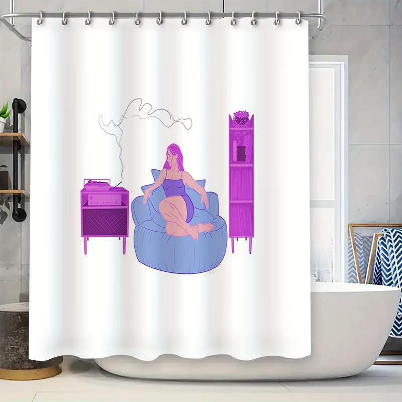 

Boho Shower Curtain Vintage Aesthetic Room Decor Hippie Wall Art Bathroom Set Modern Abstract Art Home Decoration Peaceful Vibes W60H190(CM)-1 Pcs