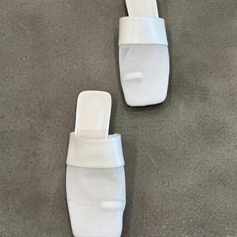 Fashion Mesh Clip Toe Slippers Flats Women Mules Shoes Slingback Sandals Summer 2025 New Brand Trend Mujer De Sandalias