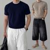 Onl Men Ringer V Neck Crop Short sleeVe Knit Muscle Fit