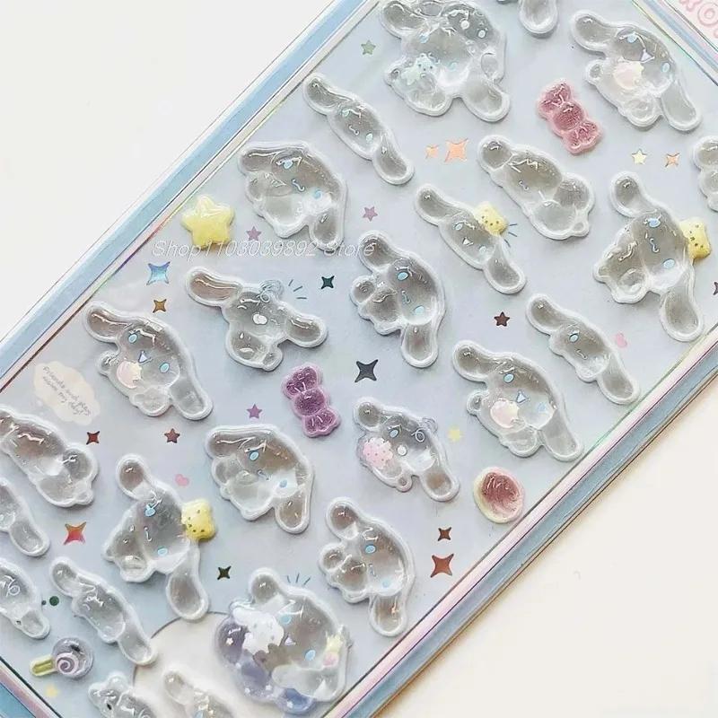 2025 Cute Cinnamoroll Kuromi My Melody Hello Kitty 3D Resin Stickers Anime Themed DIY Scrapbooking Decoration Gifts kids Toys