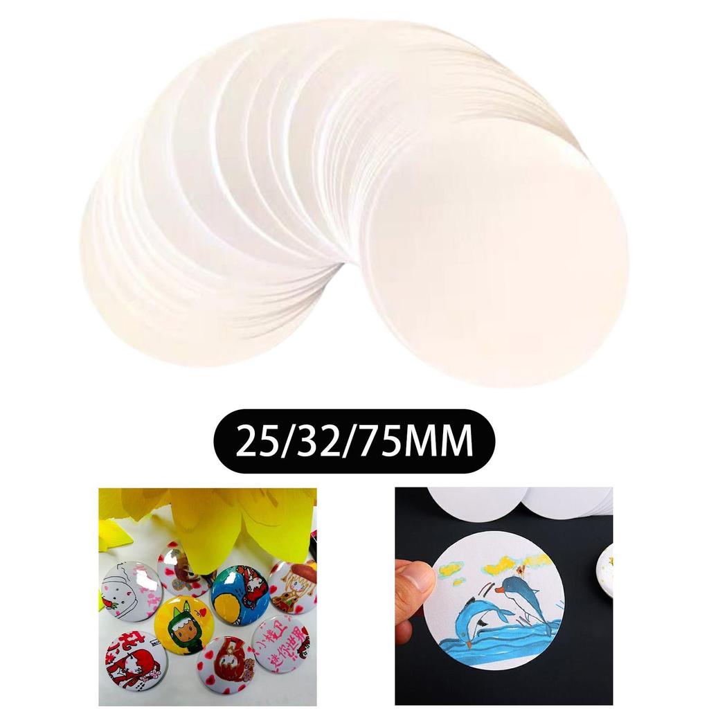 100Pcs Button Badges Blank Paper Round Blank Cards Gift Lightweight Attachments Button Making Supplies Craft Making for Kids