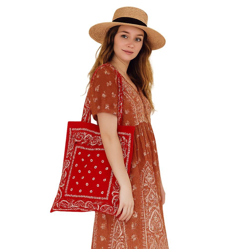 Printed Ethnic Style Shoulder Bag Retro Women's Handbag Casual Canvas Tote Bag  Travel