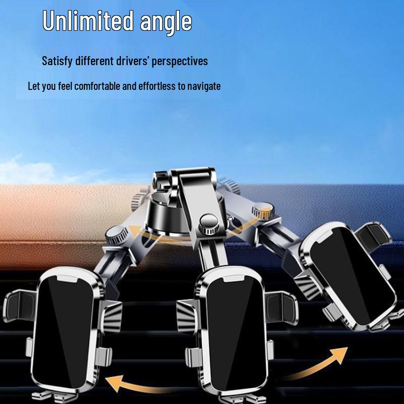 2024 Black Tech Suction Cup Car Phone Holder with Air Vent Support for Navigation