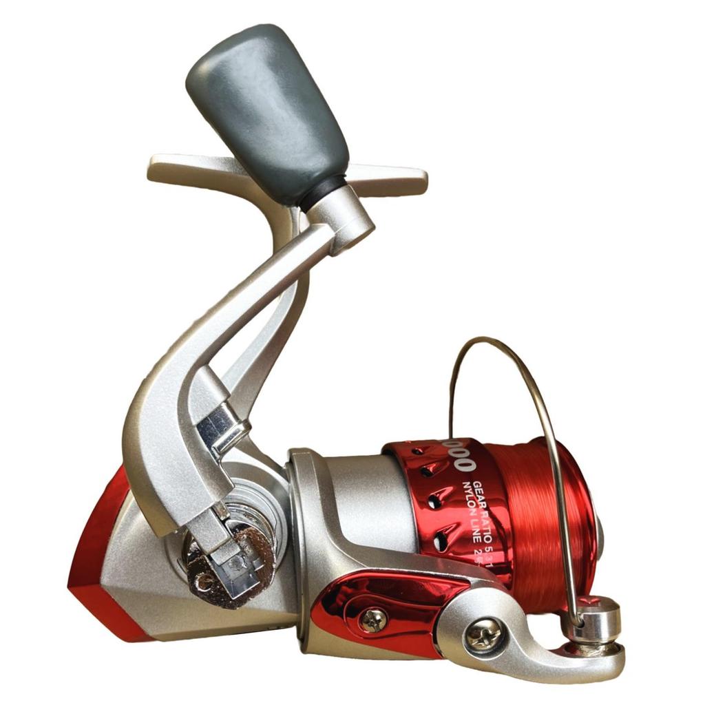 Riseway Basic Spin 1000 Spinning Reel with 3-80m Line, Red