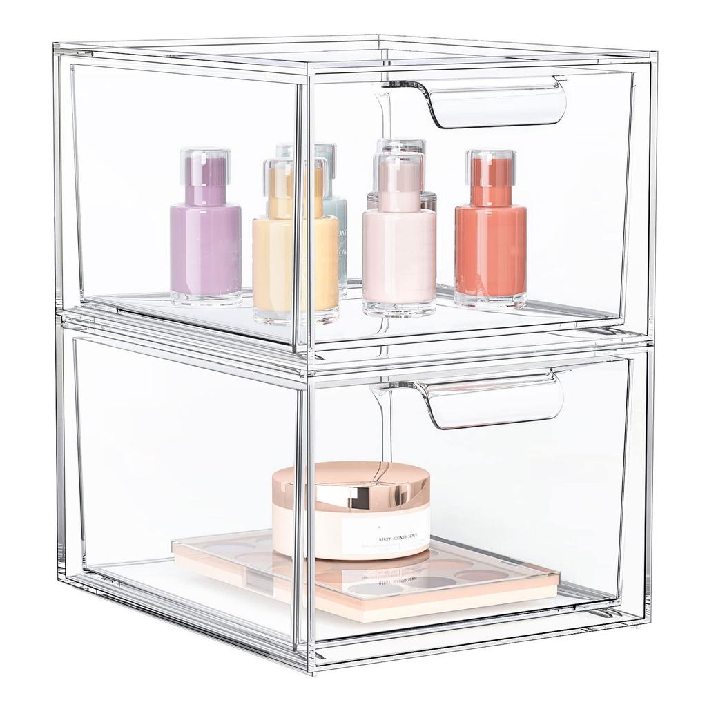 Clear Acrylic Storage Box Stackable Organizer for Cosmetics Jewelry Stationery Plastic Bins Acrylic Makeup Organiser