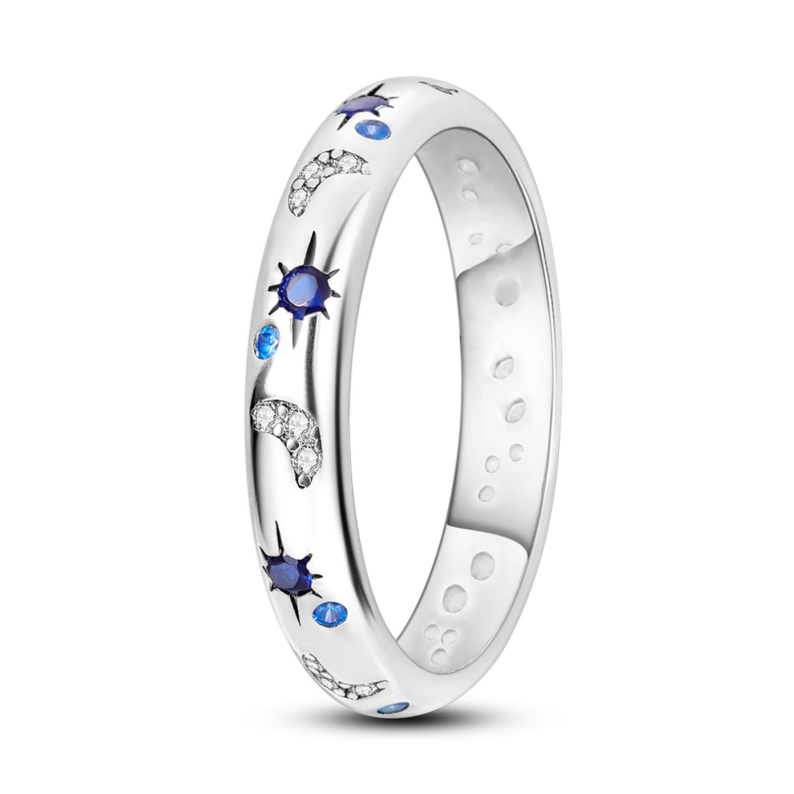 Mode Stern Mond Sonne Ring Damen Romantische Hochzeit Verlobung Elegante Damen Temperament Schmuck Zubehör Jubiläumsgeschenk 10 white