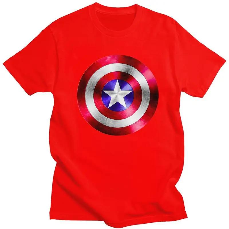 Handsome Captain America T Shirt Men Short Sleeves Cotton T-shirt Casual Shield Superhero Tees Fashion Tshirt