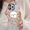 Fun Cartoon Peach Mochi Cat Phone Case for iPhone 11 12 13 Mini Pro Max 14 Pro Max Case Shell