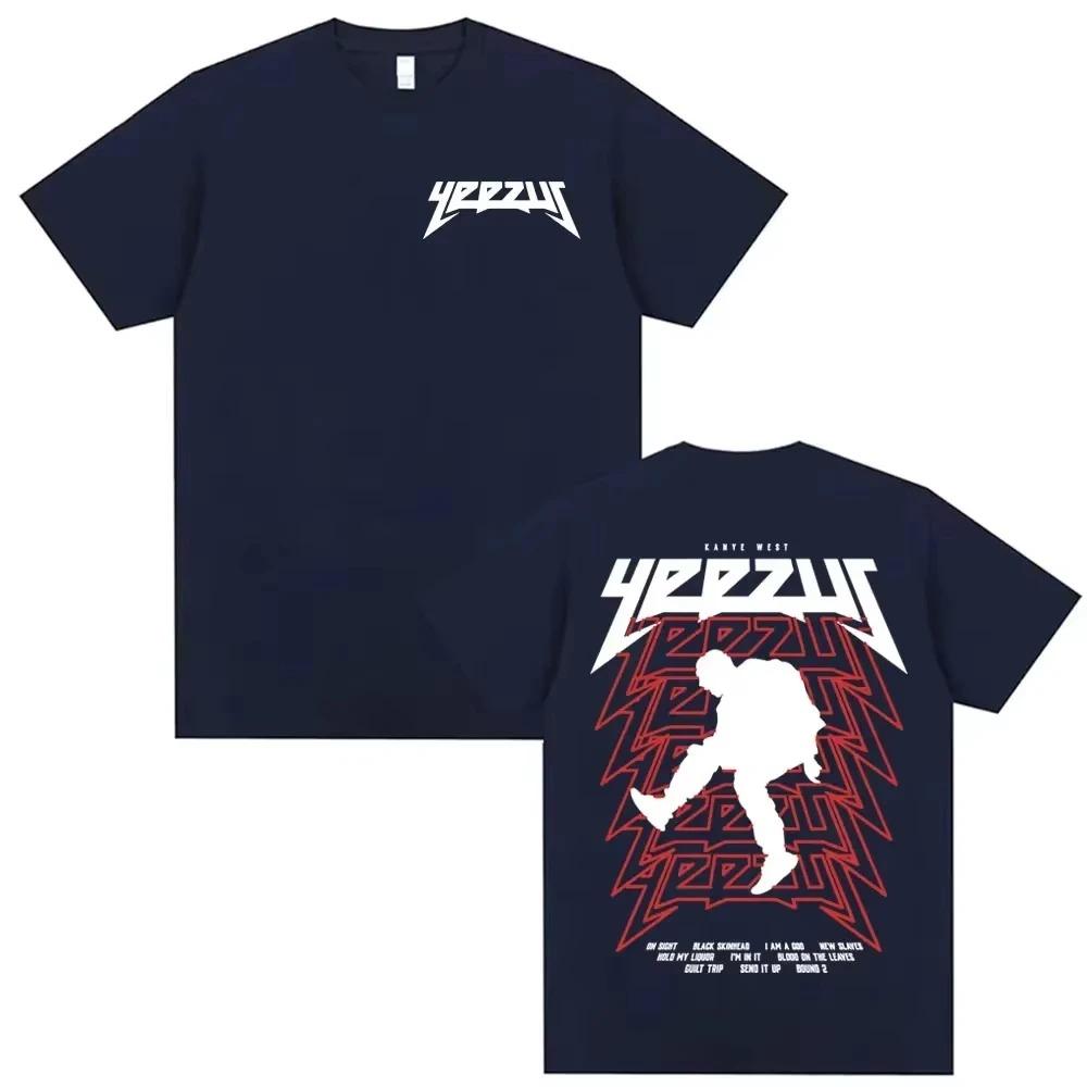 Rapper Kanye West Yeezus Tour Album Merch TShirt Hip Hop Harajuku Style Unisex Casual Pure Cotton Streetwear Tshirt