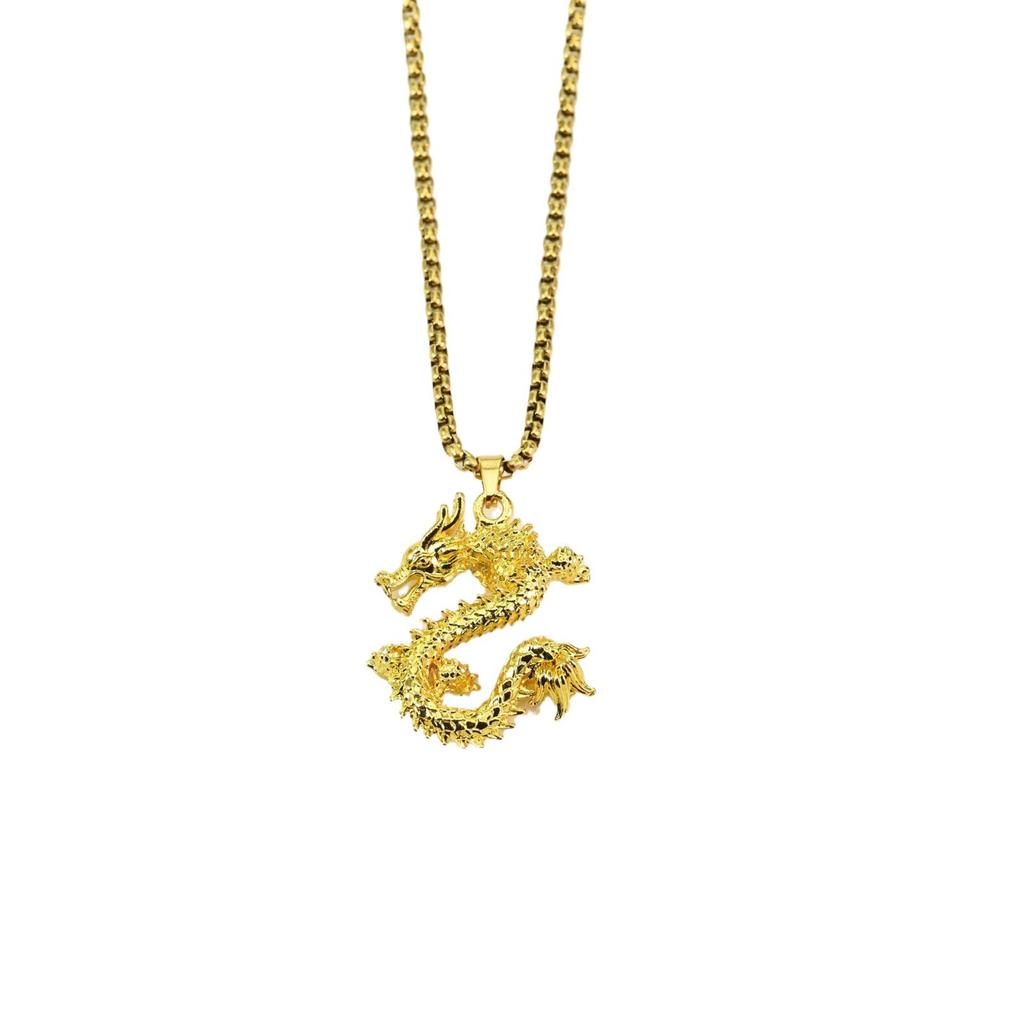 New Dragon Pendant Necklace Street Hip Hop Necklace Versatile Long Sweater Chain