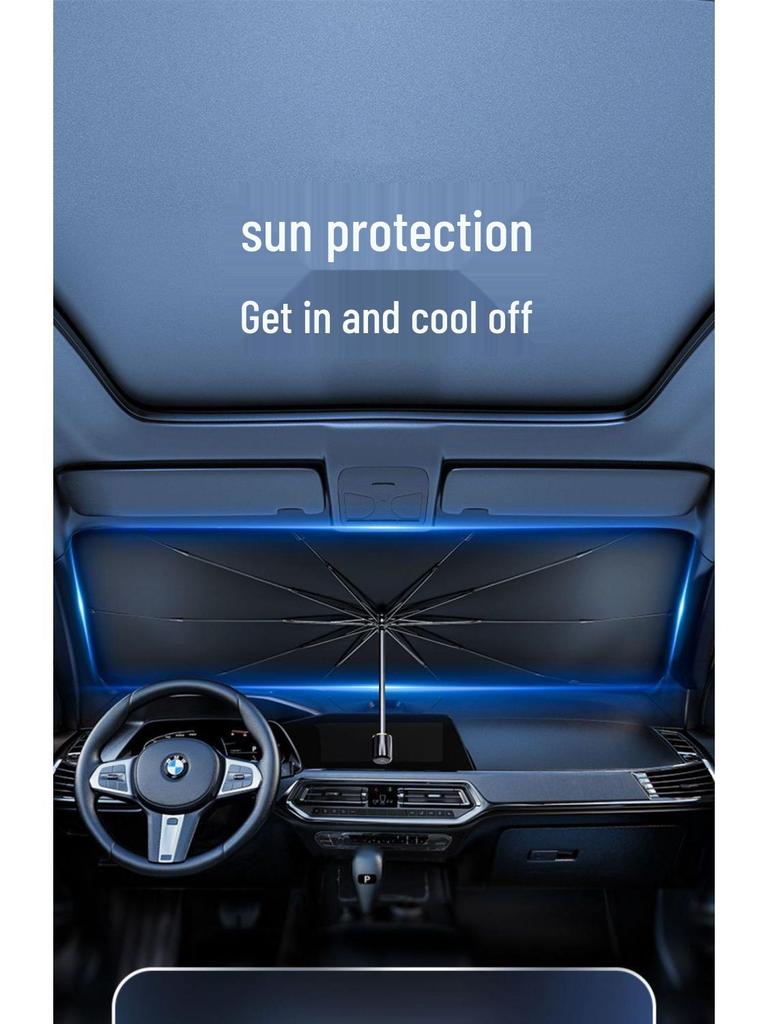 Car Sunshade Visor, Heat Insulation Curtain for Front Windshield Summer Protection.