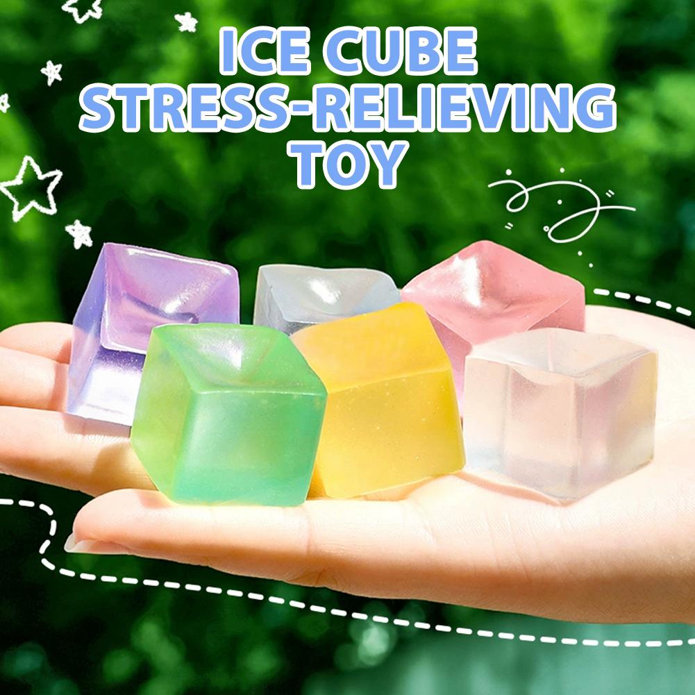 10-100Pcs Cute Fidget Toy Mini Squishy Toys Mochi Ice Block Stress Ball Toy Kawaii Transparent Cube Cat Paw Fish Stress Relief