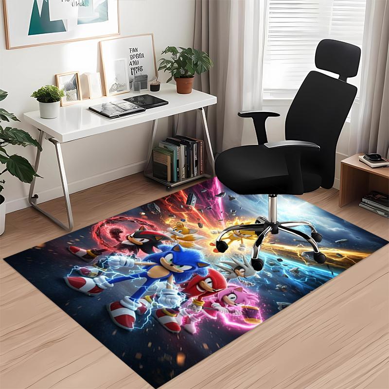 Sonic Printed Carpet, for Office Chair Living Room Bedroom Kitchen Room Decor Gifts.