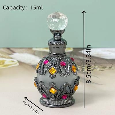 15ml Mini Jewelry Inlaid Perfume Oil Bottle Lightweight Refillable Container Daily Use Fragrance Storage Festival Small Gift