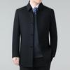 Double-sided Cashmere Coat for Men, Medium-length Woolen Woolen Autumn and Winter Thickened Middle-aged Dad Woolen Lapel Coat