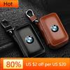QMBR7 2025 Hots E60 1Pcs Leather Emblem Car Key Case Keychain Zipper Key Case Bag For BMW M M3 M5 M6 M2 E46 E90 E60 F10 F30 E39 E36 F2
