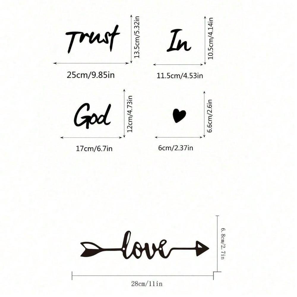3 Piece Trust in God Metal Wall Art Religious Christian Gift for Women Inspirational Home Decor