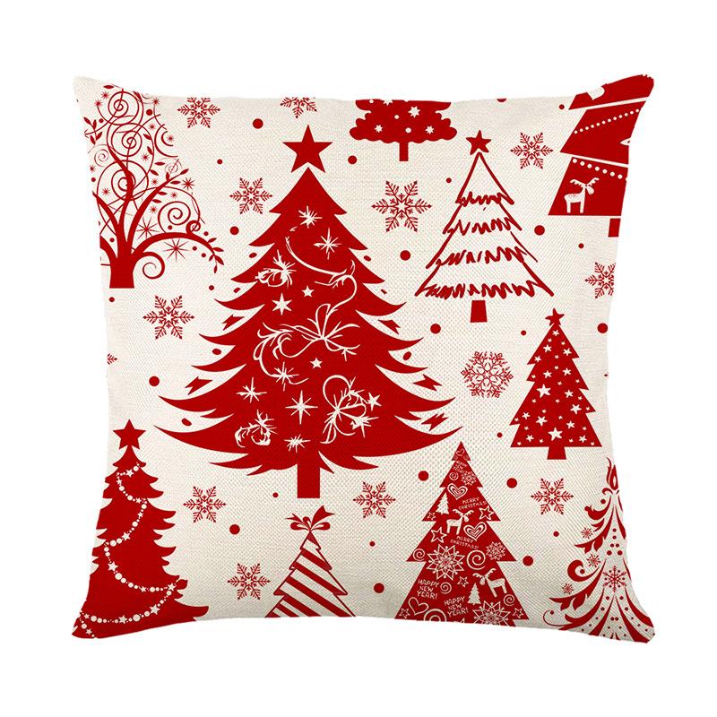 

45cm Red Christmas Cushion Cover Pillowcase 2025 Christmas Decorations for Home Xmas New Year Christmas Decor 45x45cm