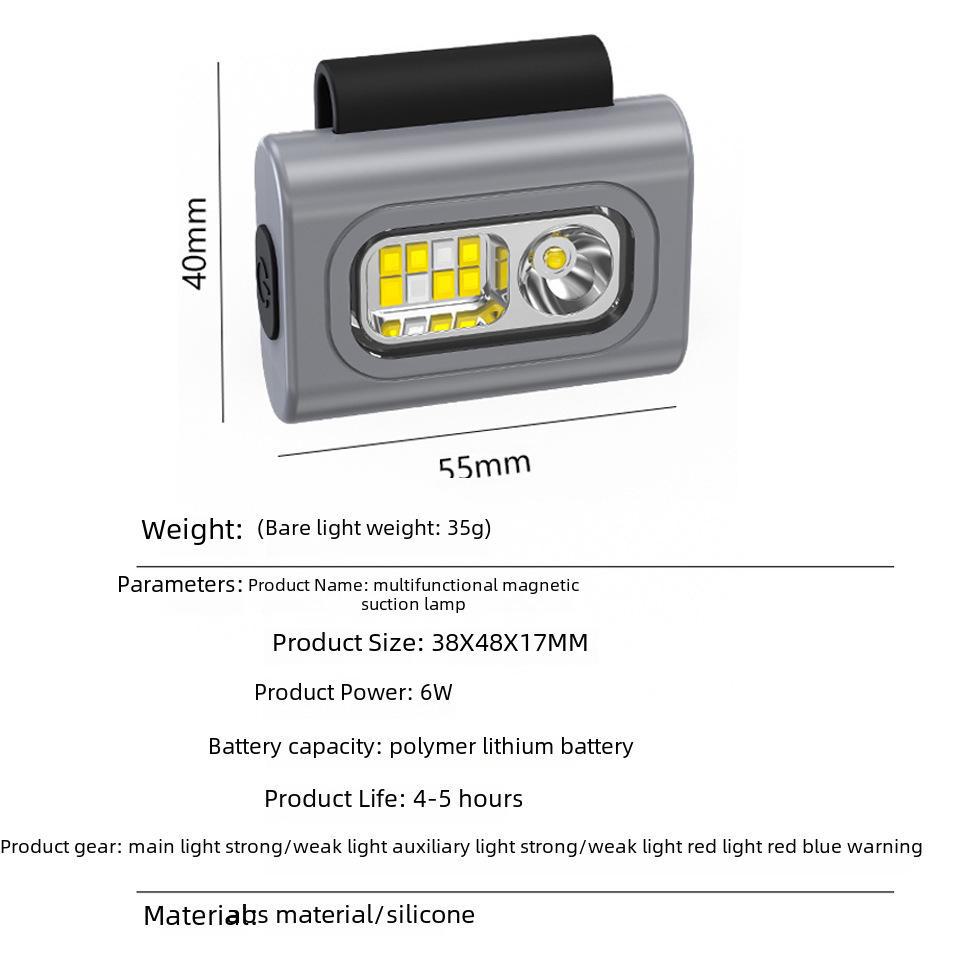 Red LED Night Running Light with Magnetic Chest Strap for Outdoor Sports