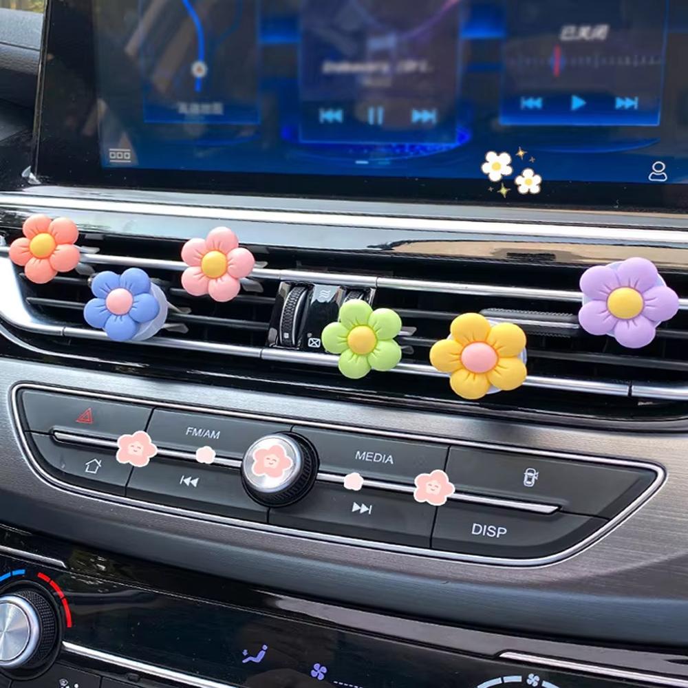 Ins style Hyuna cute flowers, 6 PCS car air outlet perfume clip, with fragrance tablets, interior decorations, for Mercedes-Benz