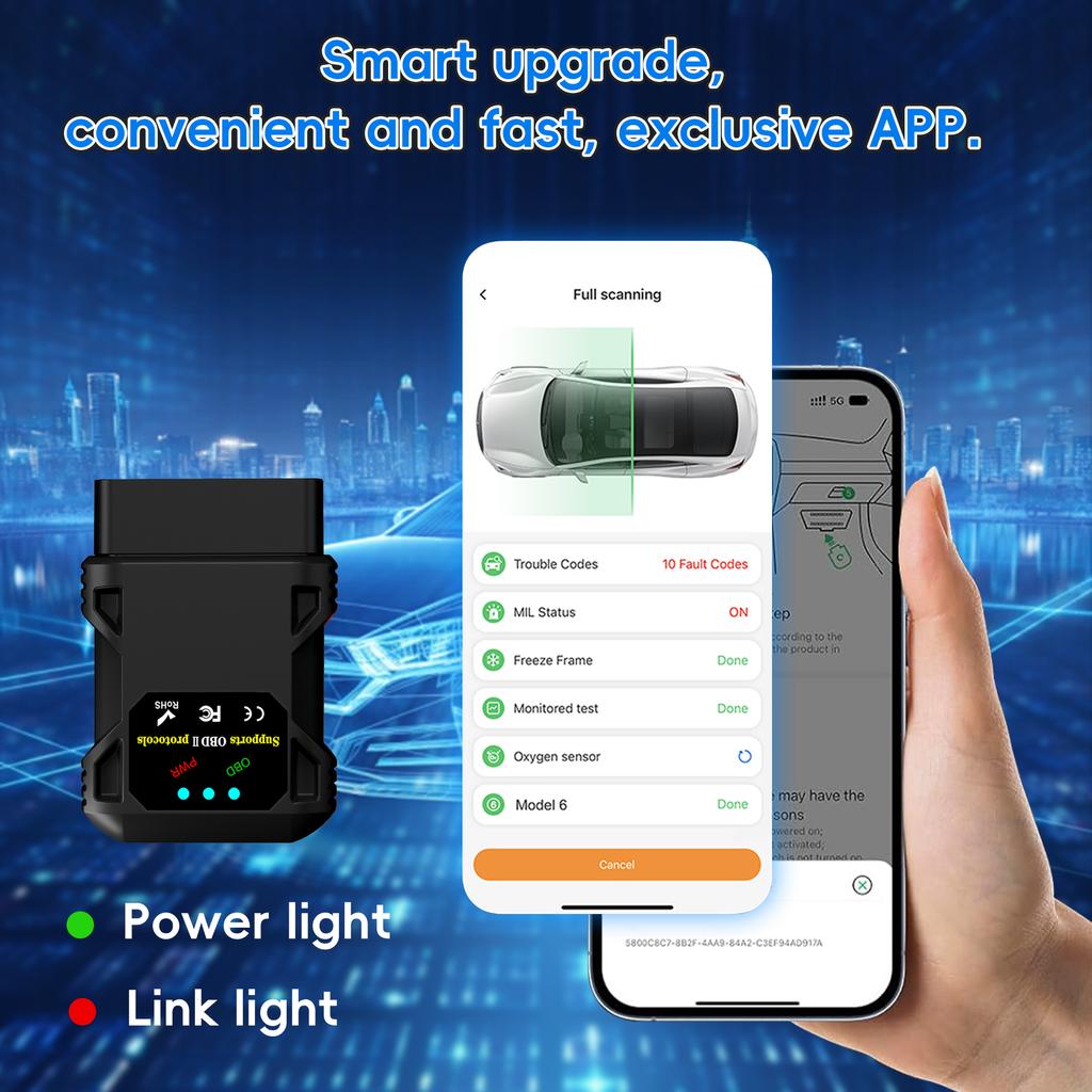 OBD2 Scanner Bluetooth 5.0 Car Auto Diagnostic Scan Tool for iOS iPhone Android Check Engine Light Reset OBD II Code Reader