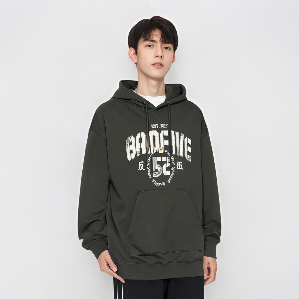 Li Ning BADFIVE Sweatshirt Men's Obsidian Gray AWDU263-7