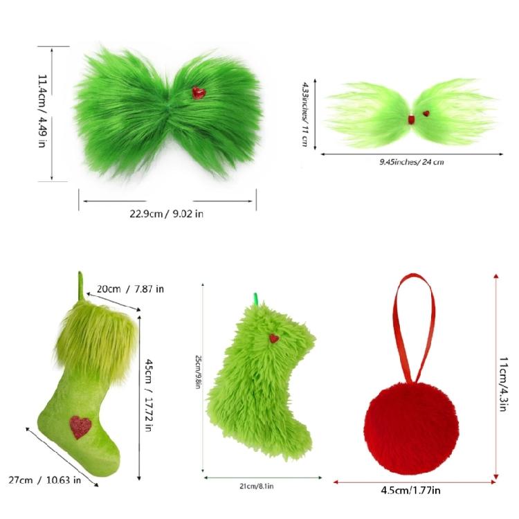 Pompoms/Hair Clip/Stocking Shape Ornament for Festival Decorations Seasonal Home Decoration Christmas Party Supplies