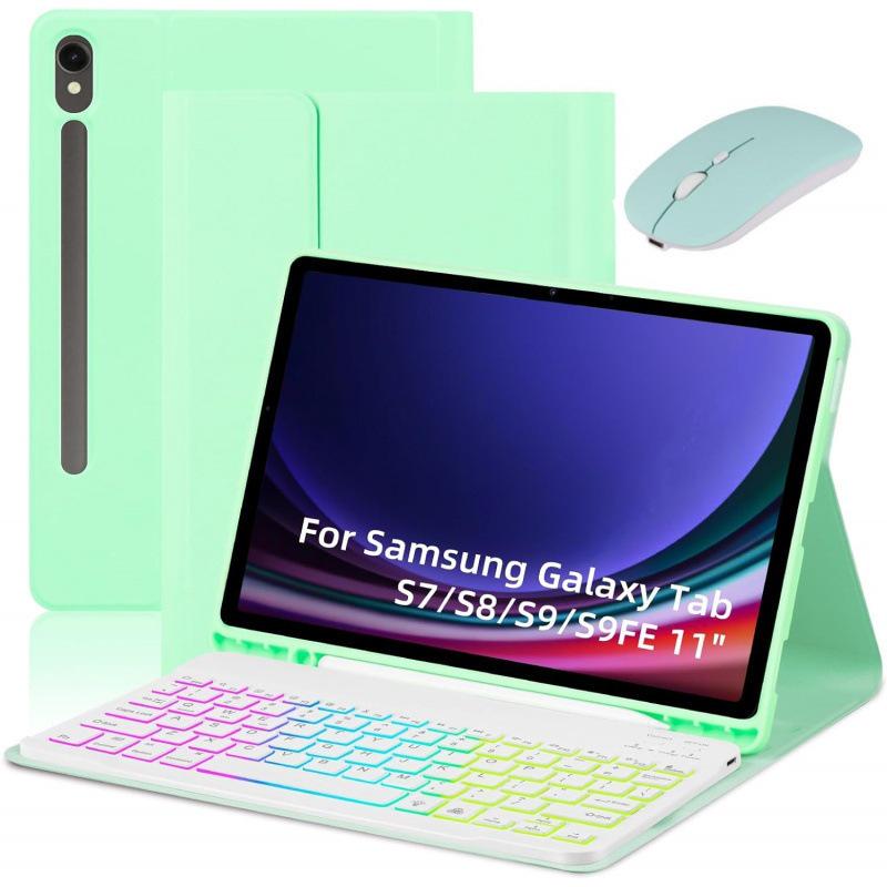Samsung Galaxy Tab S9 FE 11" Bluetooth-Tastaturhülle mit 7-farbiger Hintergrundbeleuchtung