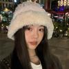 Korean Style Face Showing Small Plush Knitted Hat for Women In Autumn and Winter New Thickened Warm Ear Protection Woolen Hat Big Head Basin Hat