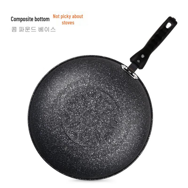 Lilang Maifan Stone Non-Stick Wok with Glass Lid