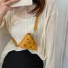 Bolso Bandolera de Bloque de Queso Lindo Triángulo Cuadrado Cartera de Queso Bolso Pequeño Bandolera con Correa Ajustable para Monedas Llaves Pintalabios