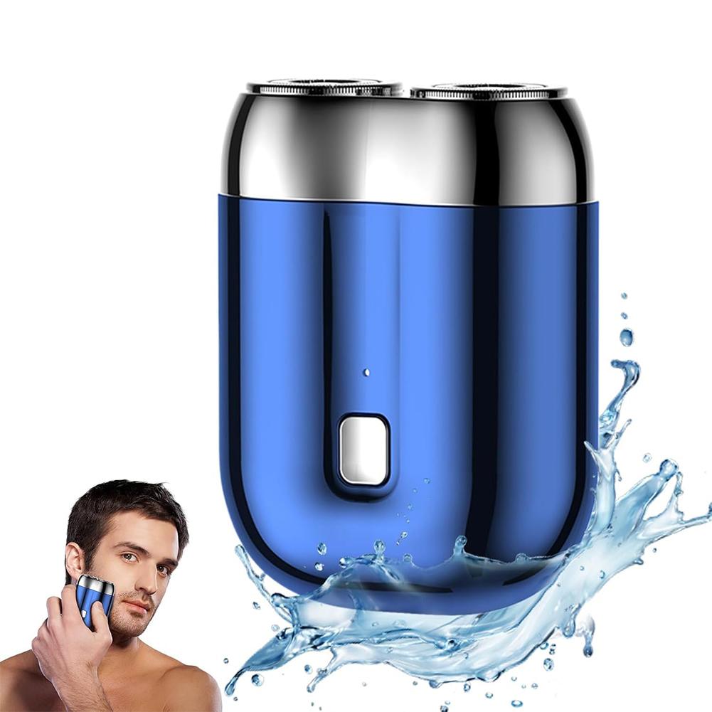 Mini Dual-Head Electric Razor Rechargeable Beard Shaver Washable Pocket Shaver for Men Home Travel